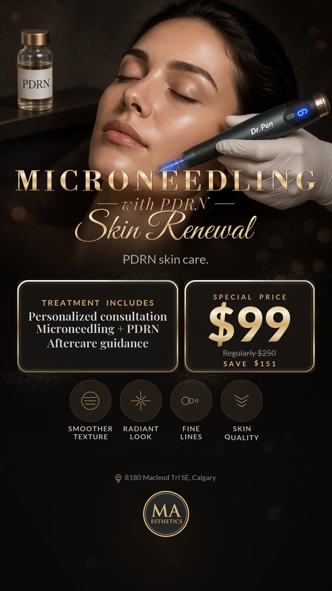 Microneedling with PDRN promotion at MAesthetics Calgary